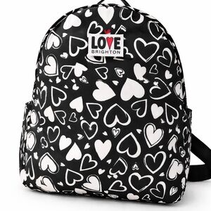 Brighton Endless Love Backpack - Black and White Hearts -NWT